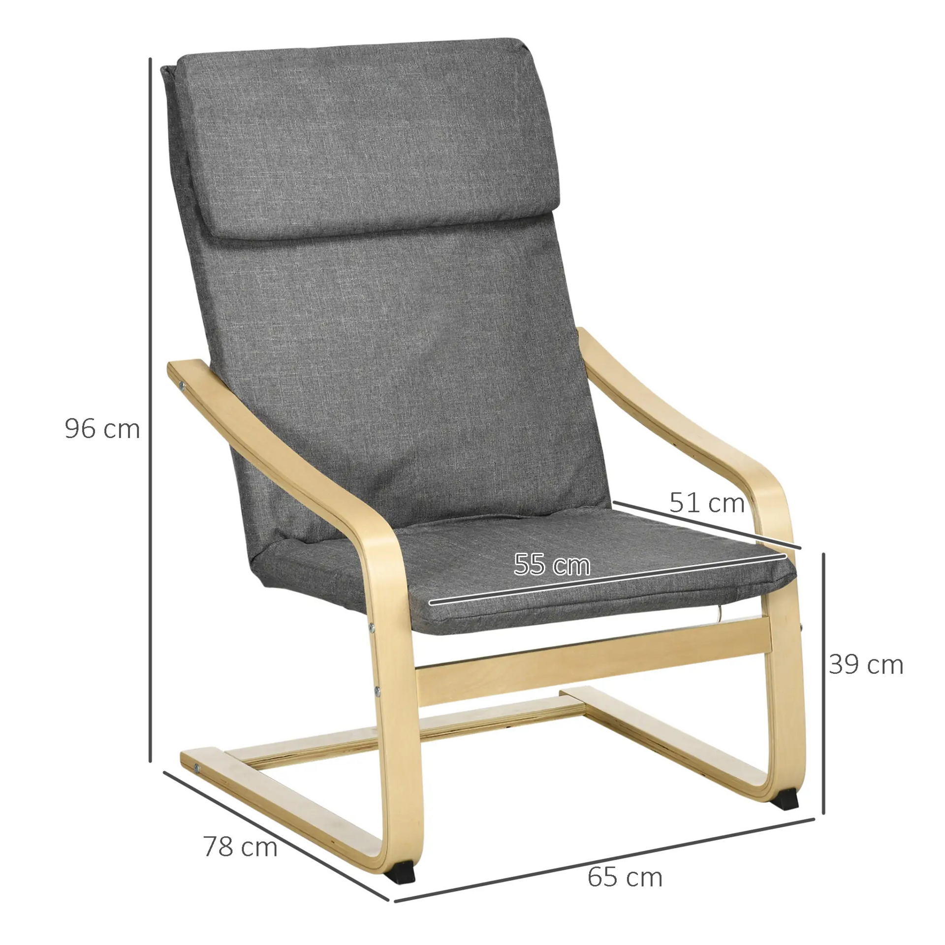 Relaxstoel grijs met hoofdsteun – comfortabel en verstelbaar