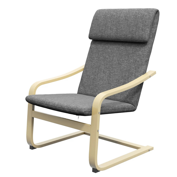 Relaxstoel grijs met hoofdsteun – comfortabel en verstelbaar