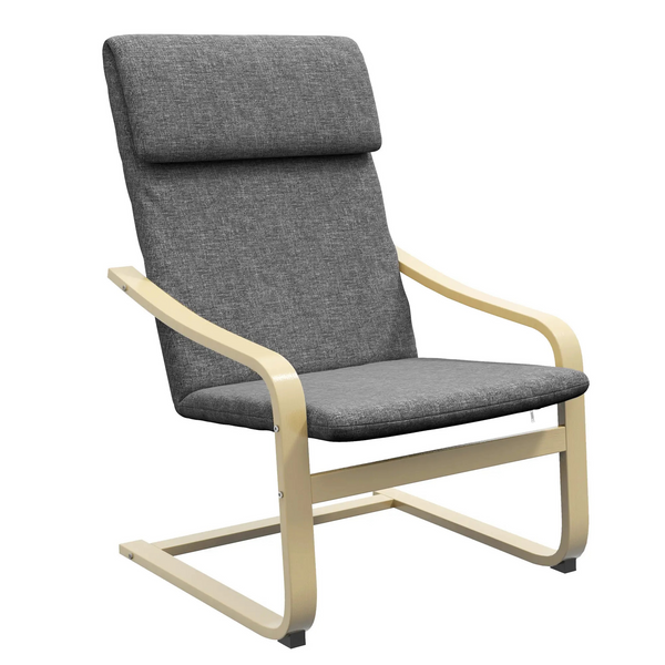 Relaxstoel grijs met hoofdsteun – comfortabel en verstelbaar