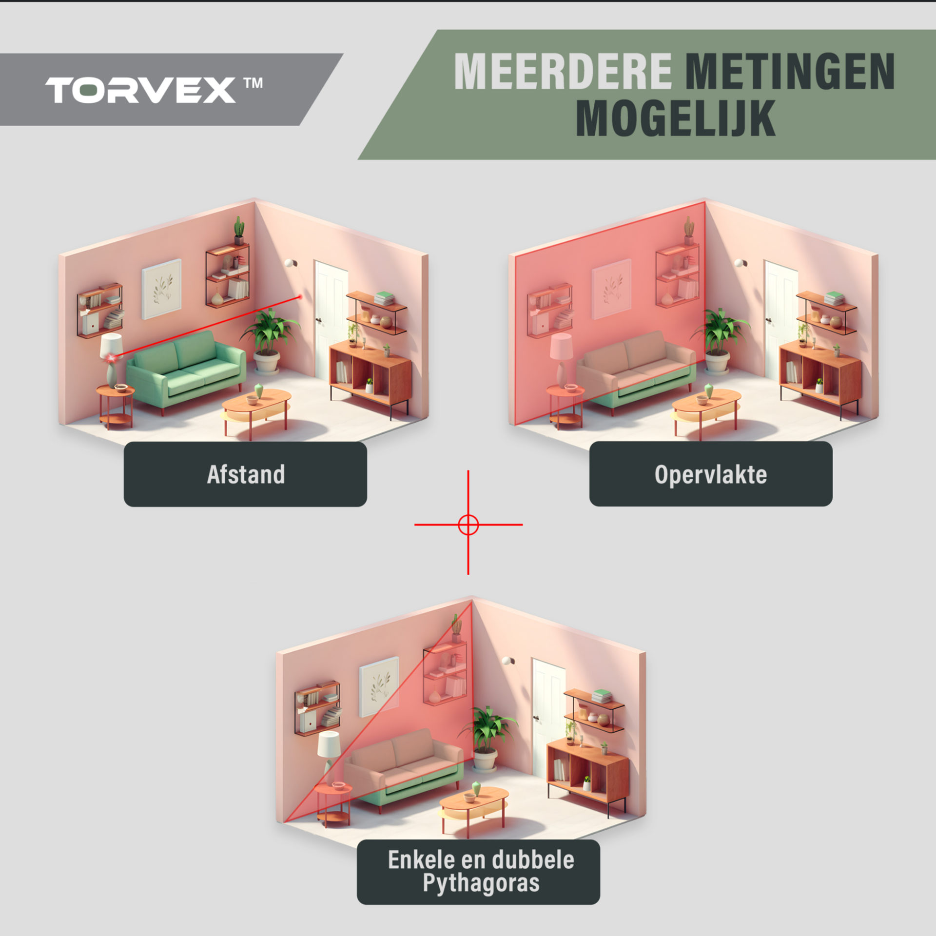 Torvex oplaadbare lasermeter 40m met geintegreerde leidingzoeker