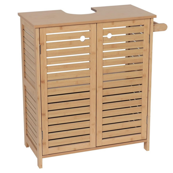 Wastafelonderkast Kiruna bamboe – 70×67×33 cm stijlvol badkamermeubel