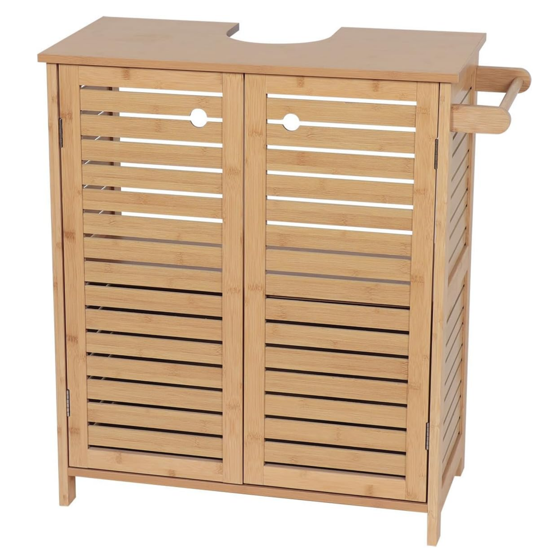 Wastafelonderkast Kiruna bamboe – 70×67×33 cm stijlvol badkamermeubel