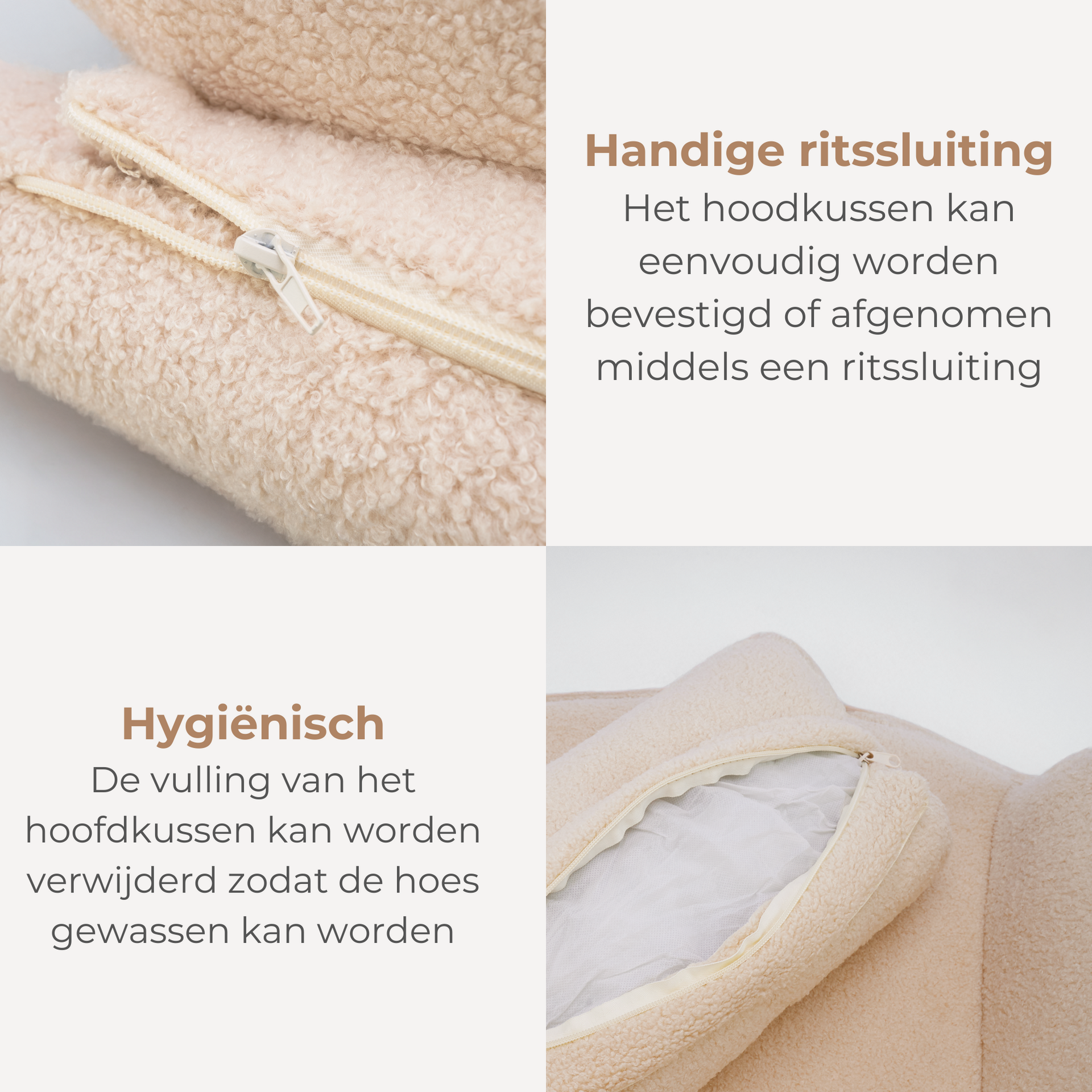 Comfortabele schommelstoel met kussen voor voeding, lezen en ontspannen cremewit | Zenzee