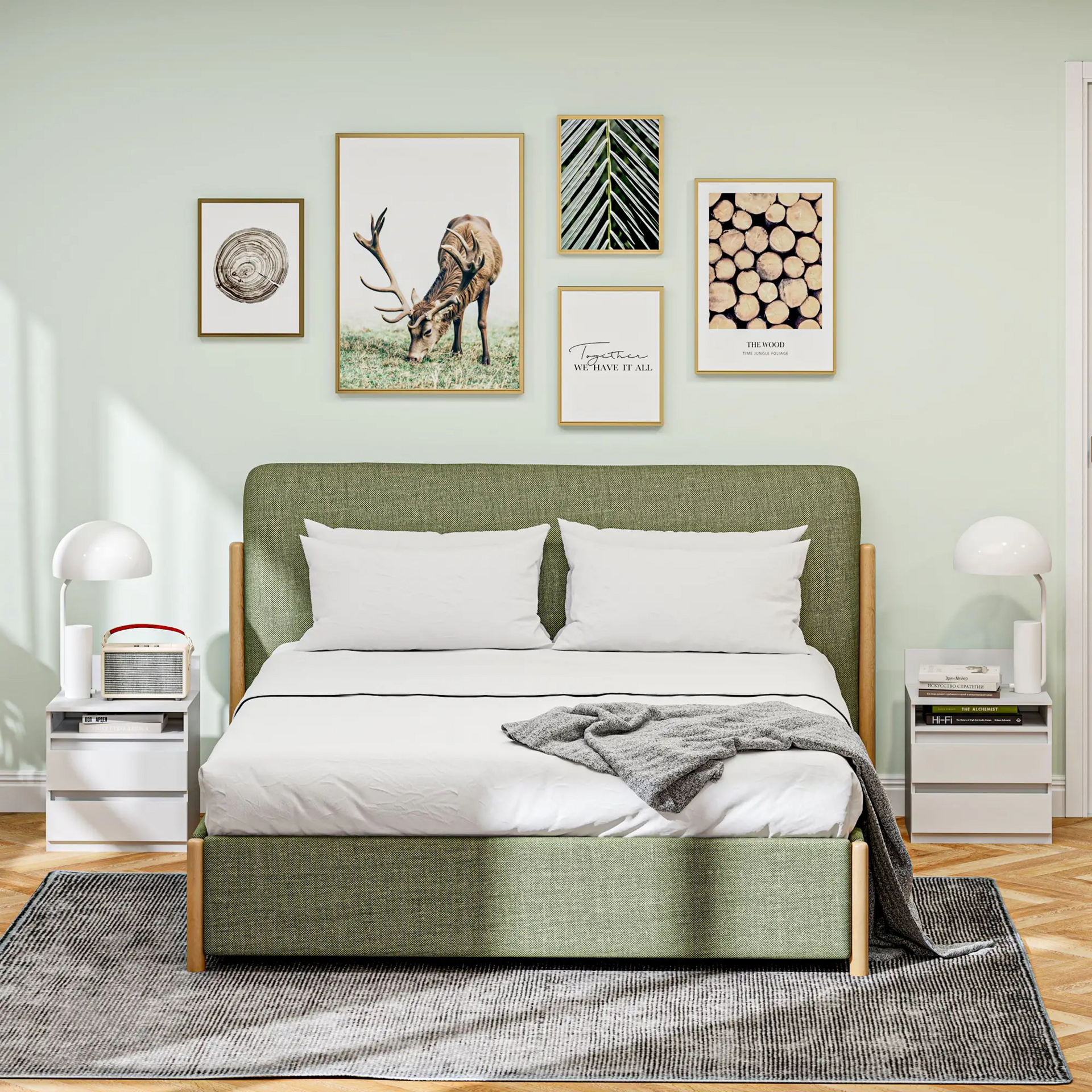 Moderne set witte nachtkastjes met lades – 2 stuks 40x35x50 cm