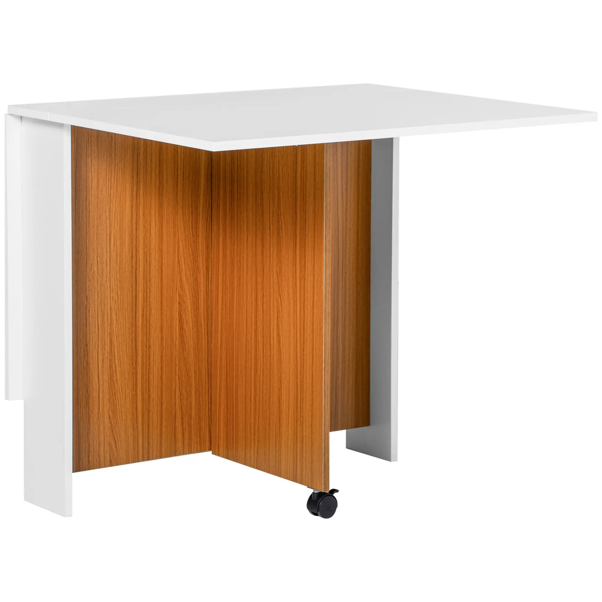 Opvouwbare eetkamertafel teak wit – klapbaar en verrijdbaar voor flexibel gebruik