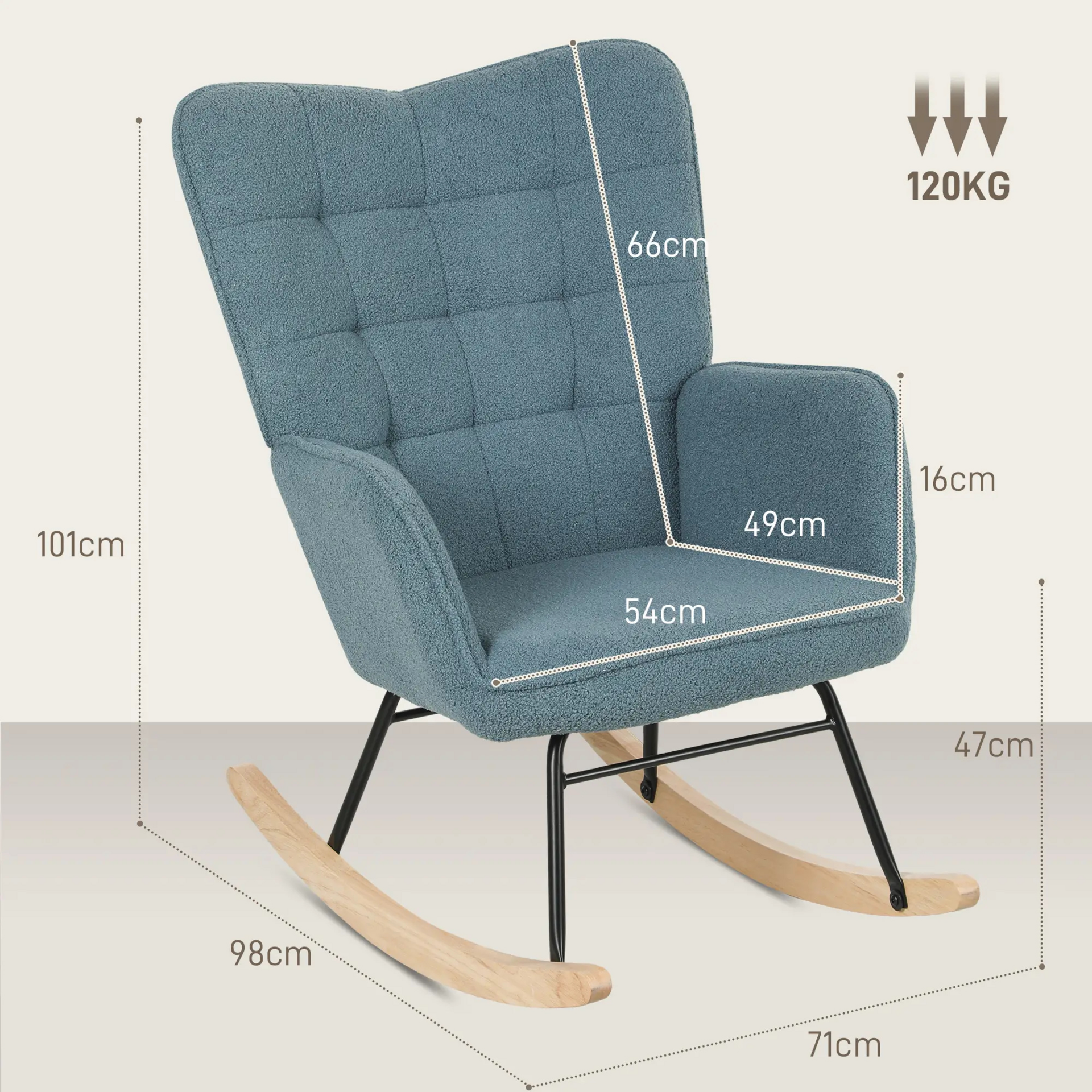 Blauwe relax-schommelstoel – comfortabele fauteuil voor elk moment