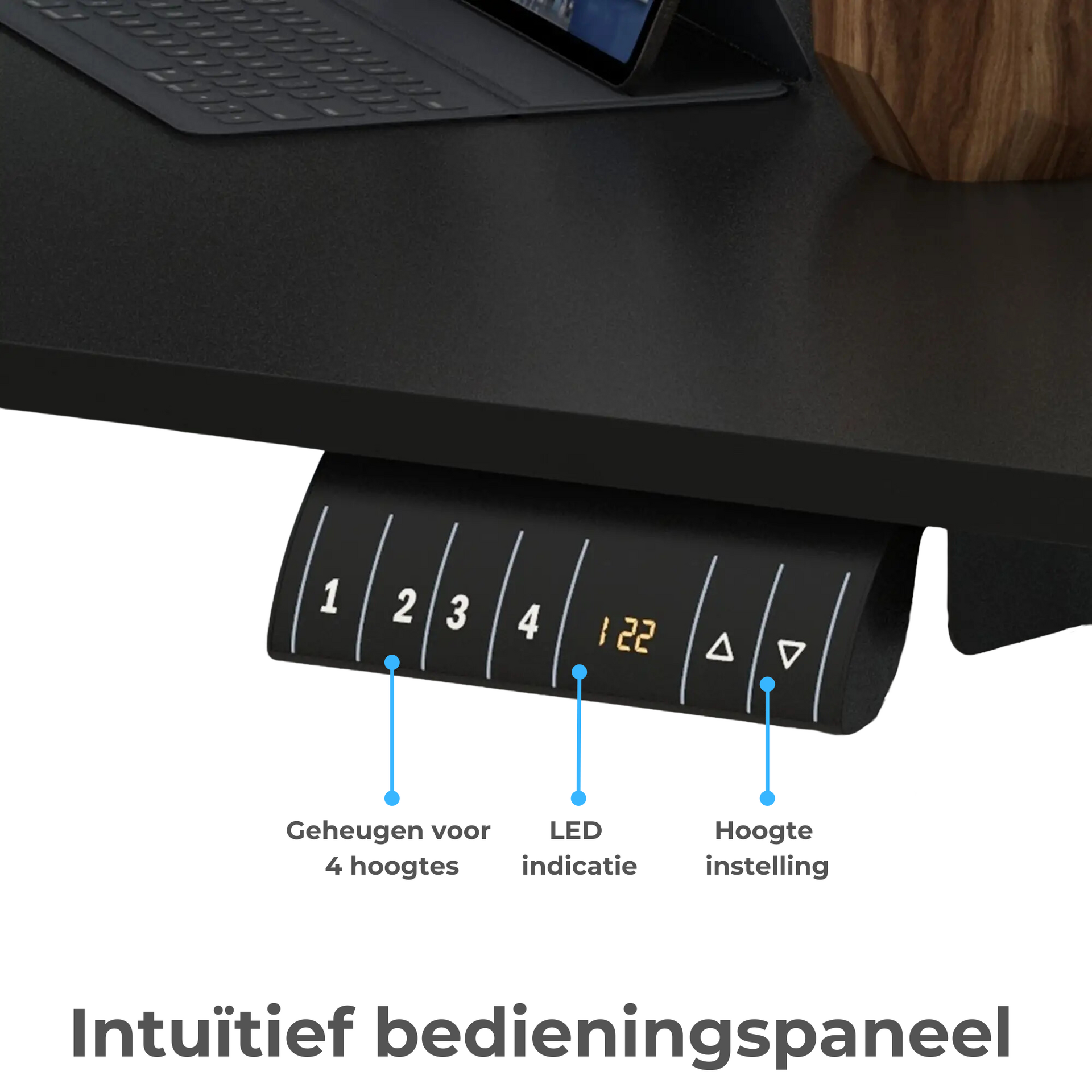 Elektrisch verstelbaar zit-sta bureau 140x70 cm zwart voor flexibel en ergonomisch werken
