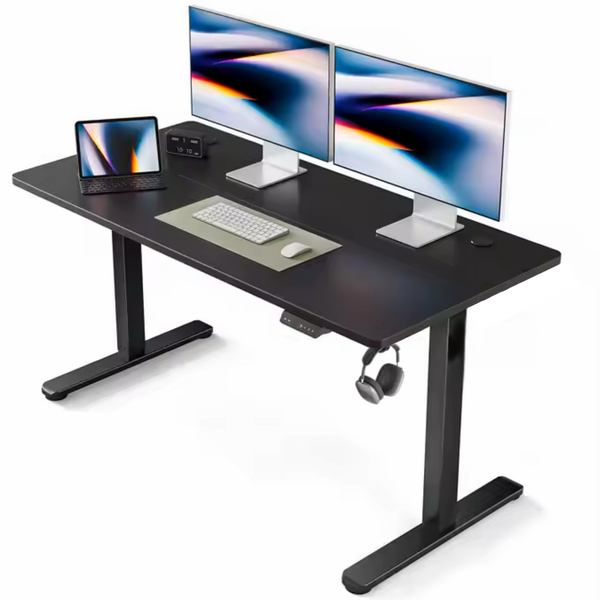 Elektrisch verstelbaar zit-sta bureau 140x70 cm zwart voor flexibel en ergonomisch werken