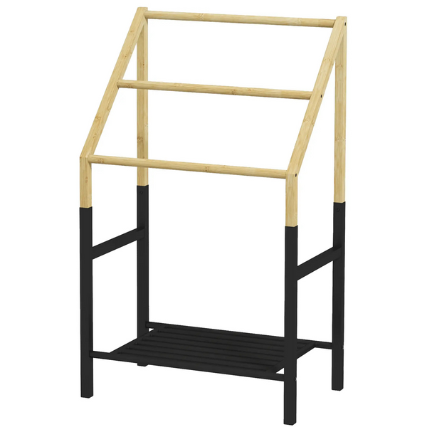Badkamer handdoekenrek van hout – 51x31x86 cm met 3 niveaus