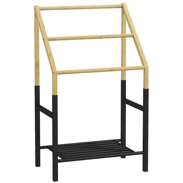 Badkamer handdoekenrek van hout – 51x31x86 cm met 3 niveaus