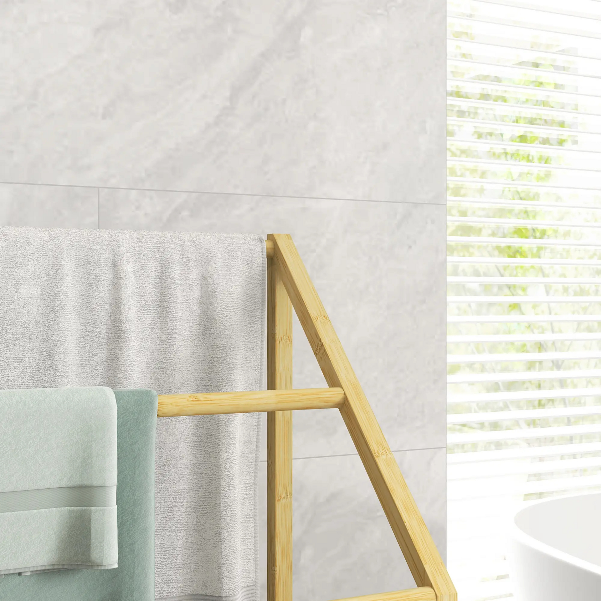 Badkamer handdoekenrek van hout – 51x31x86 cm met 3 niveaus