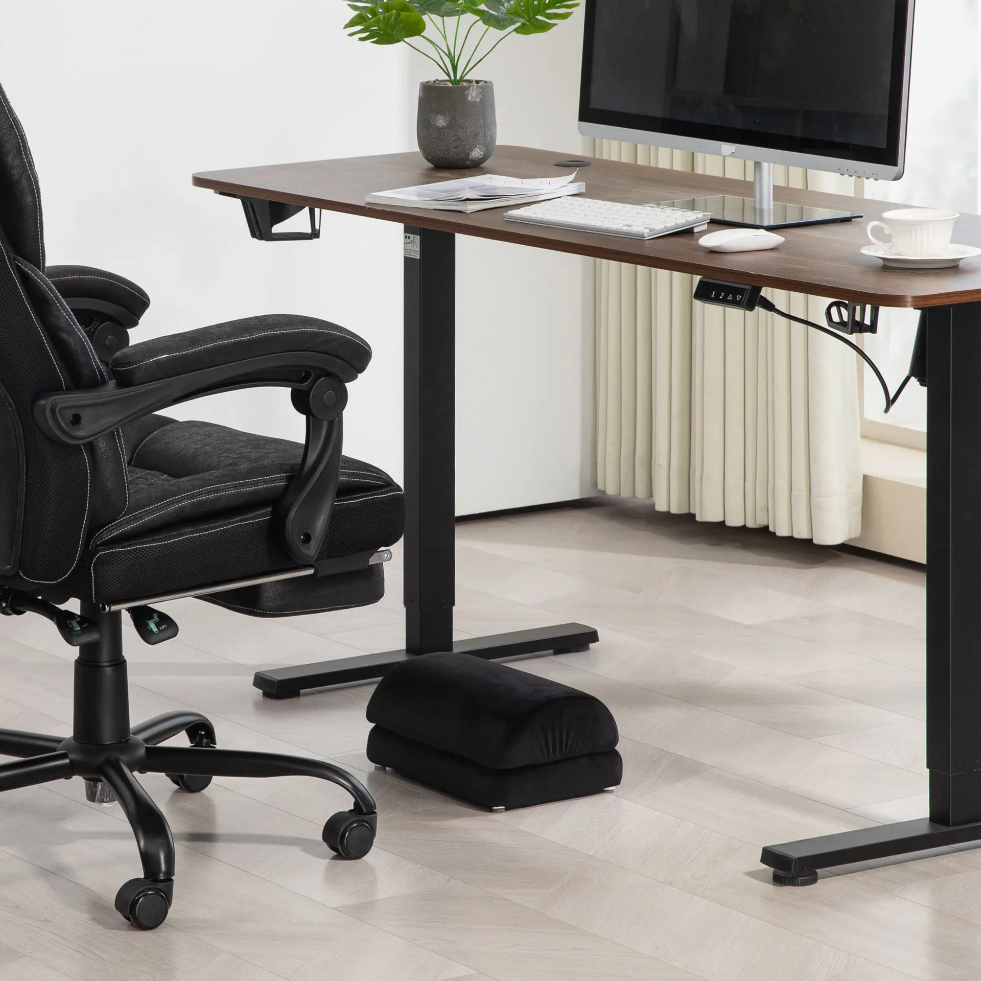 Ergonomische voetensteun zwart – comfortabele steun voor onder je bureau