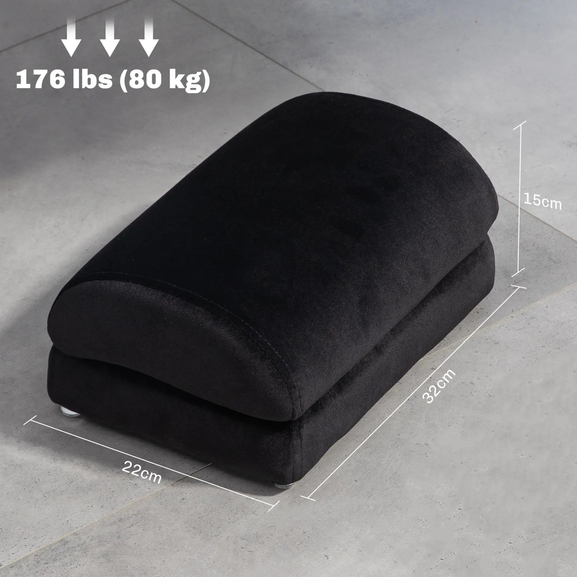 Ergonomische voetensteun zwart – comfortabele steun voor onder je bureau
