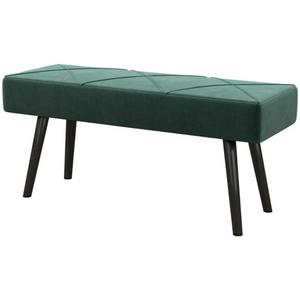 Groene hocker met opbergruimte – 100x36x45 cm als zitbank of bedbank met fluweelzachte bekleding en houten poten