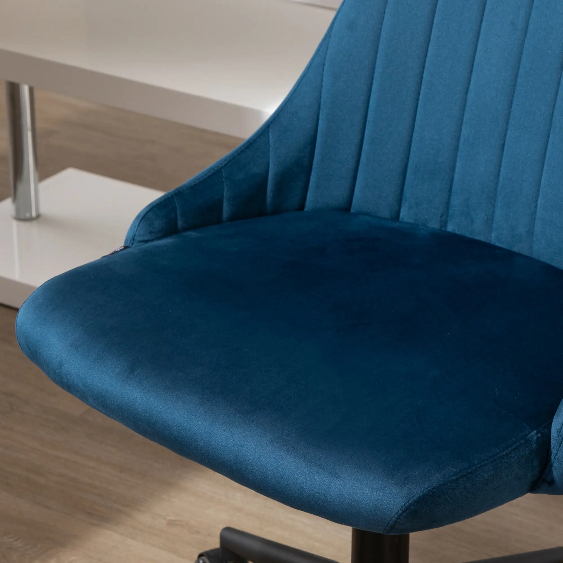 Vintage blauwe bureaustoel 50x58x87 cm – stijlvol en comfortabel draaimodel