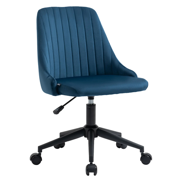 Vintage blauwe bureaustoel 50x58x87 cm – stijlvol en comfortabel draaimodel