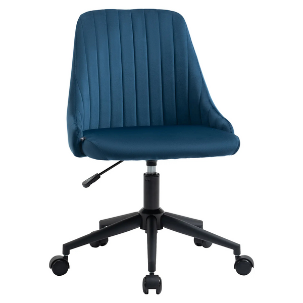 Vintage blauwe bureaustoel 50x58x87 cm – stijlvol en comfortabel draaimodel