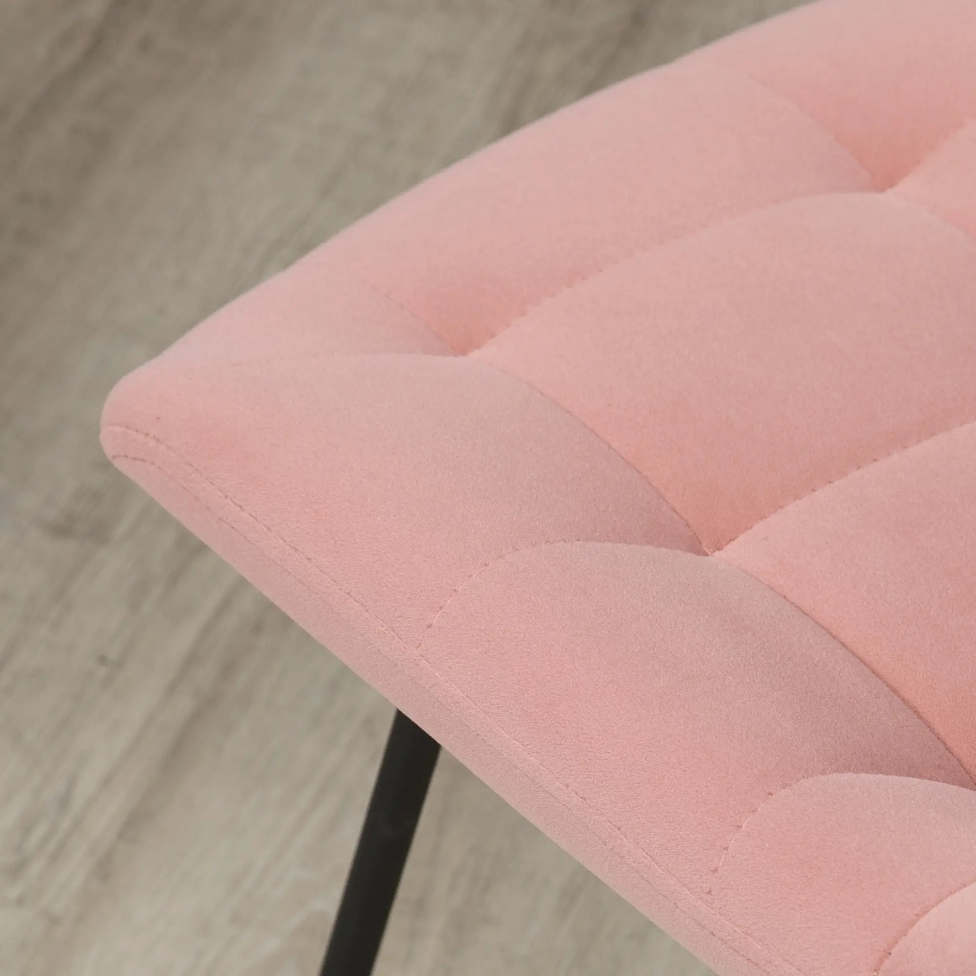 Zwart-roze eetkamerstoelen set van 2 – fluweelachtige stof en metaal in stijlvol contrast