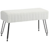 Witte houten bedbank metalen poten – 82x30x47 cm voor hal of slaapkamer