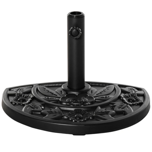 Halfronde parasolvoet zwart 9 kg – compact en stevig balkonmodel