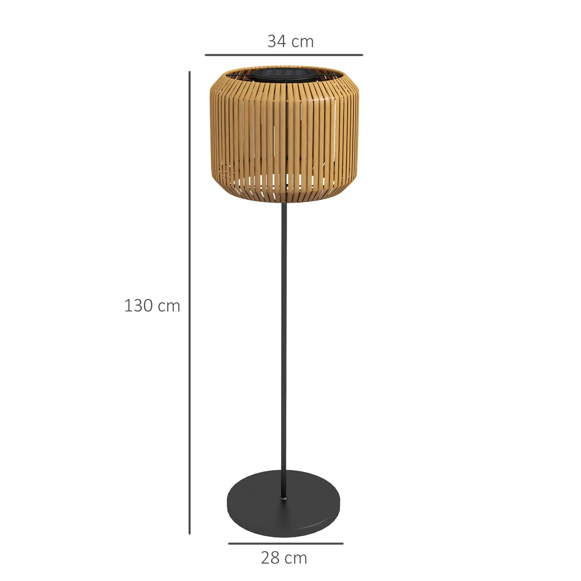 Solar tuinlamp van rattan Ø34x130 cm – sfeervolle verlichting voor buiten