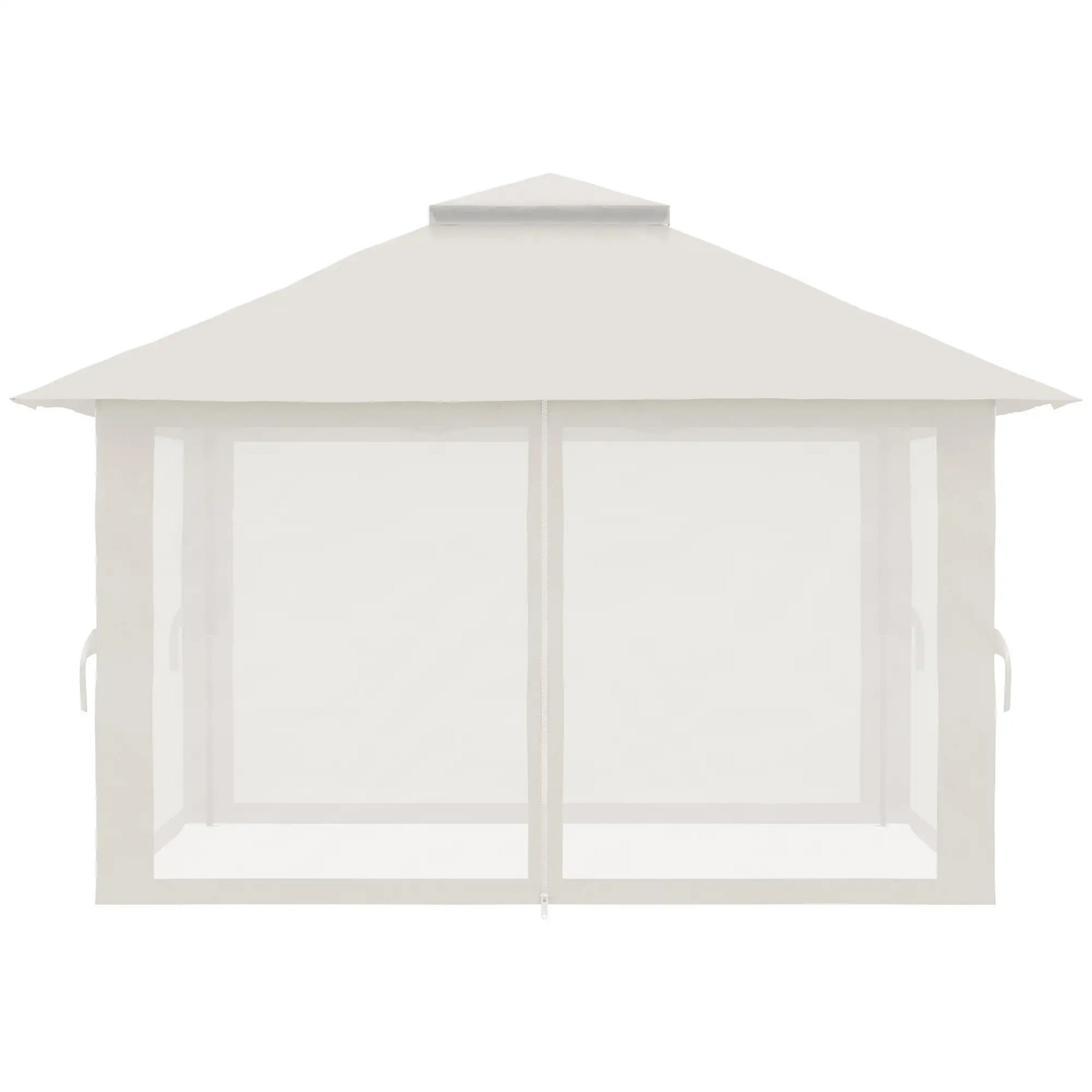 Easy up partytent 4x4 m crèmewit – met zandzakken en stevig frame voor buitengebruik