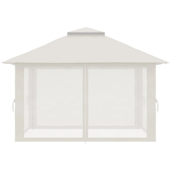 Easy up partytent 4x4 m crèmewit – met zandzakken en stevig frame voor buitengebruik