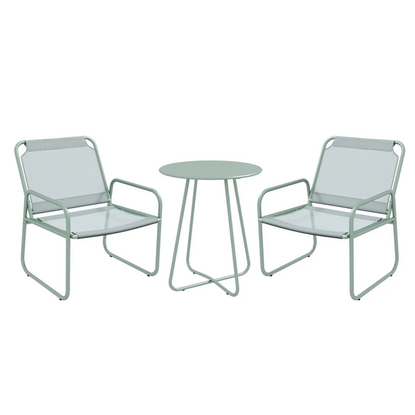 Groene metalen tuinset 3-delig – inklapbare bistroset voor balkon of terras