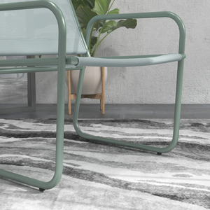 Groene metalen tuinset 3-delig – inklapbare bistroset voor balkon met strak design en comfortabele ademende zitting