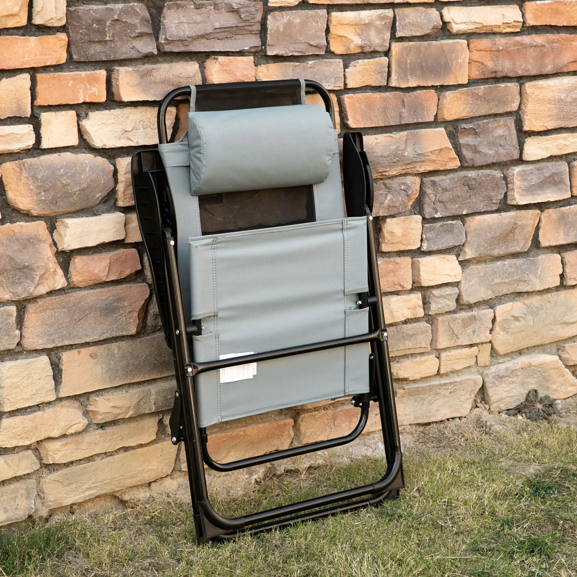 Grijze inklapbare tuinstoelen set van 2 – ademend en licht van gewicht