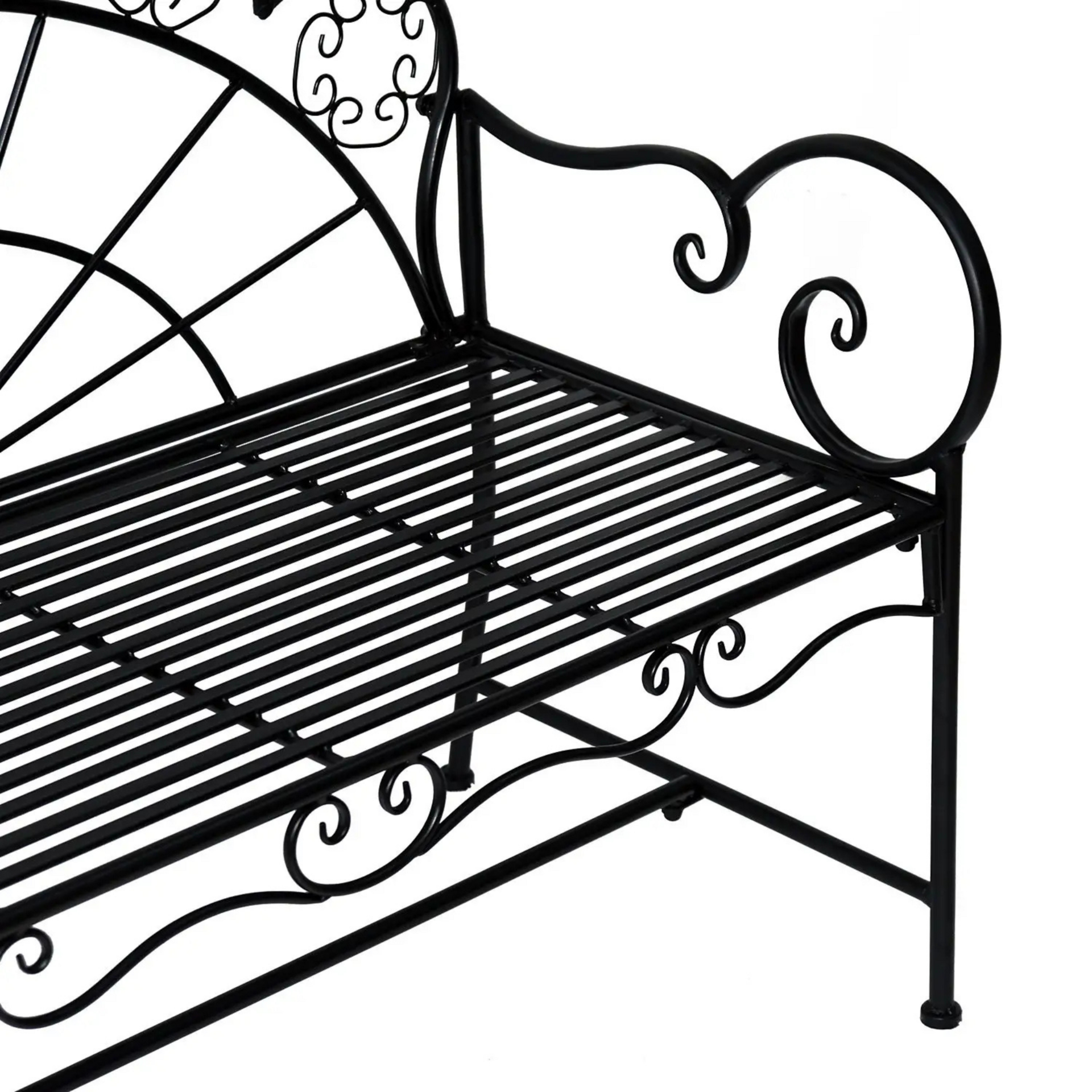Klassieke metalen tuinbank 2-zits – sierlijk ontwerp en duurzame afwerking