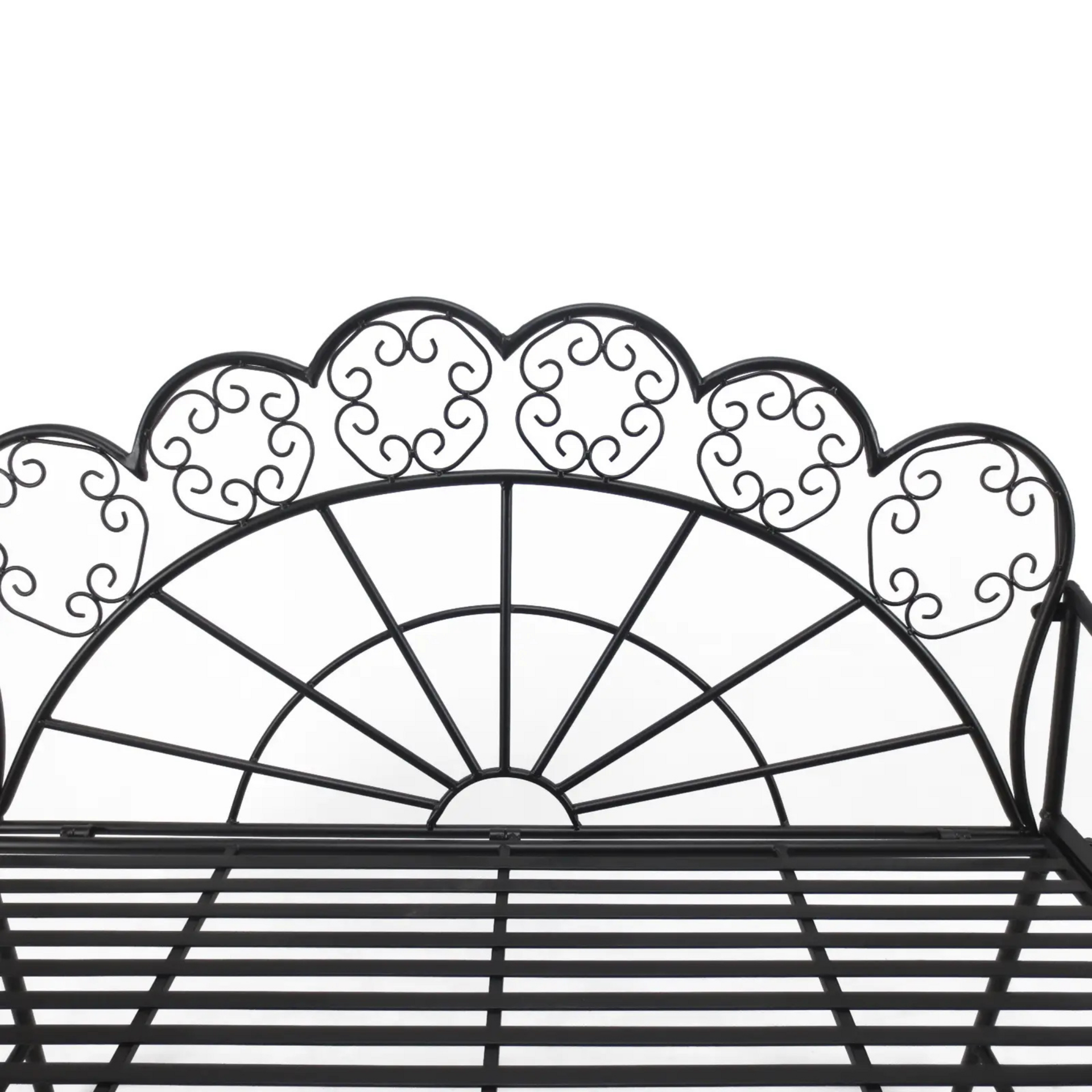 Klassieke metalen tuinbank 2-zits – sierlijk ontwerp en duurzame afwerking