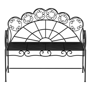 Klassieke metalen tuinbank 2-zits – sierlijk ontwerp met ronde patronen en duurzame poedercoating voor buitengebruik