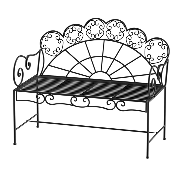 Klassieke metalen tuinbank 2-zits – sierlijk ontwerp en duurzame afwerking