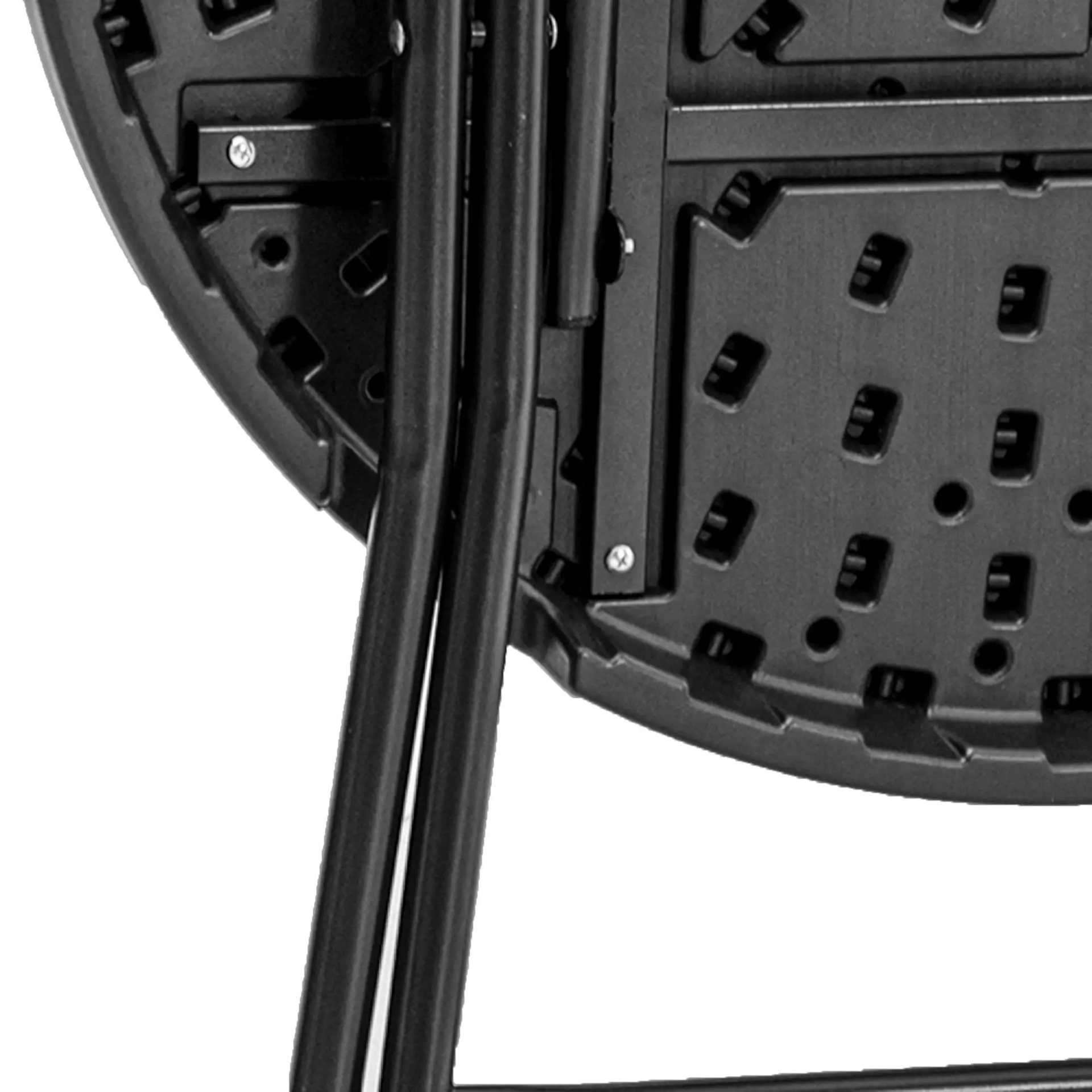 Inklapbare ronde tuintafel zwart metaal – 80 cm voor balkon of tuin