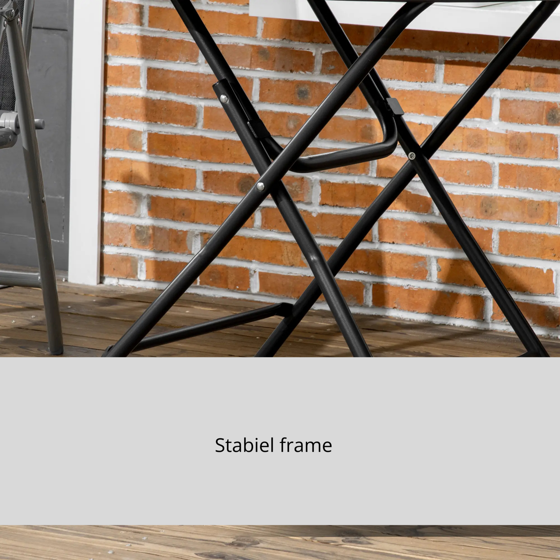 Inklapbare ronde tuintafel zwart metaal – 80 cm voor balkon of tuin