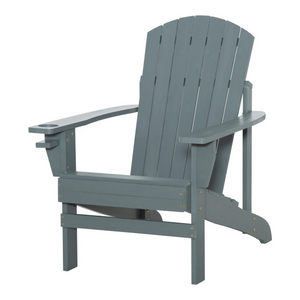 Adirondack tuinstoel van blauw hout – stevige en weerbestendige ligstoel met diepe zit en brede armleuningen voor comfort