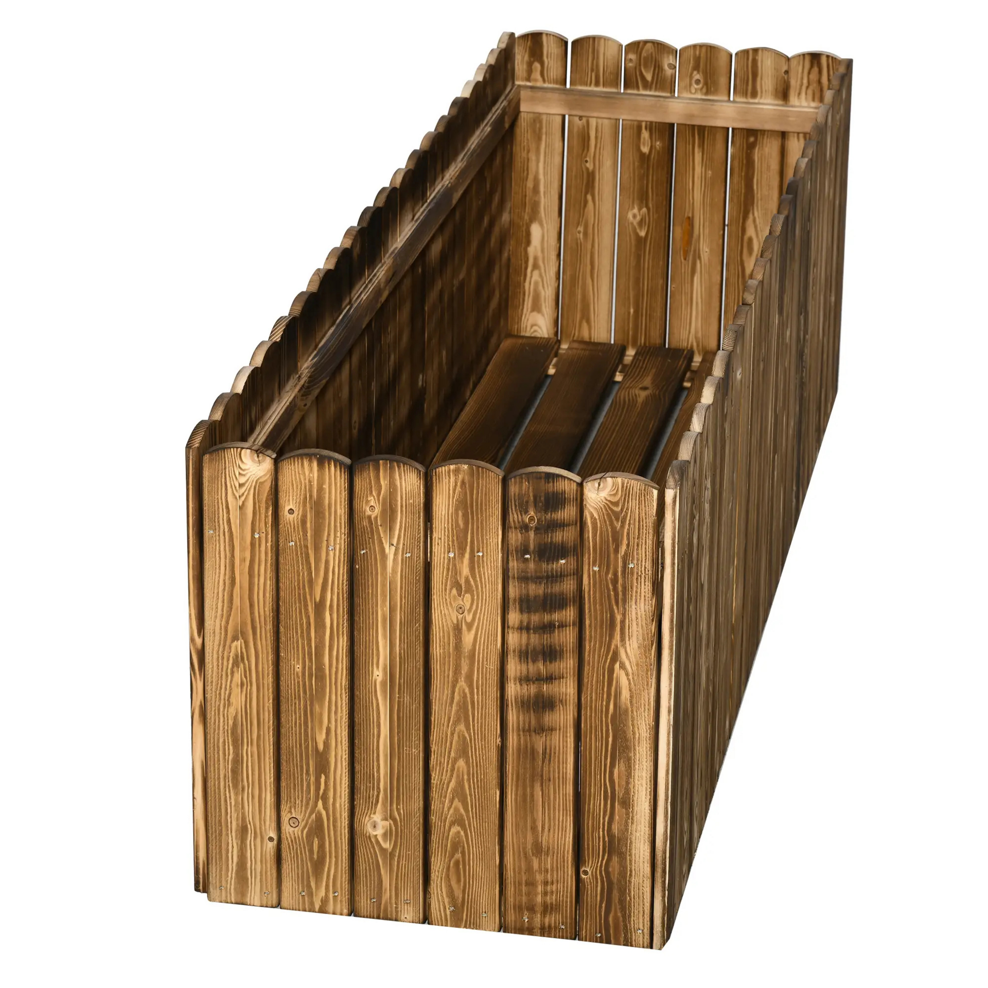 Verhoogde houten plantenbak 120x40x40 cm – robuust en stijlvol voor buiten