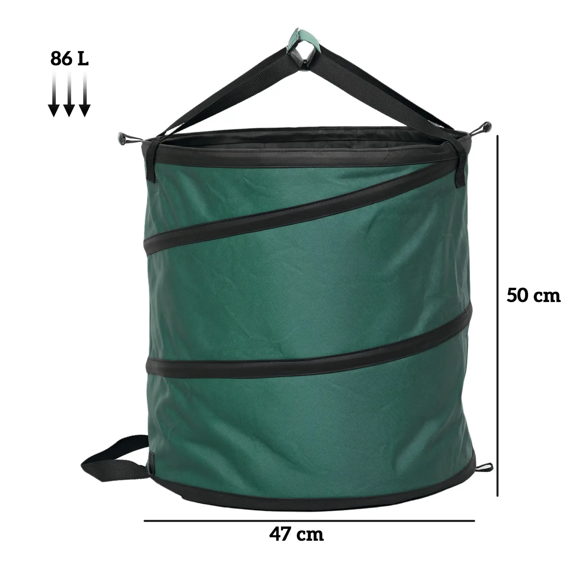 Set van 4 tuinafvalzakken 4 x 86 liter – herbruikbaar, stevig en met handgrepen