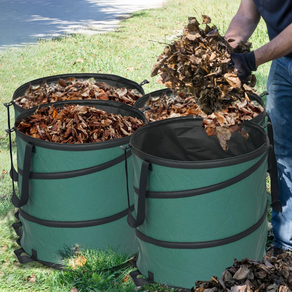 Set van 4 tuinafvalzakken 4 x 86 liter – herbruikbaar, stevig en met handgrepen