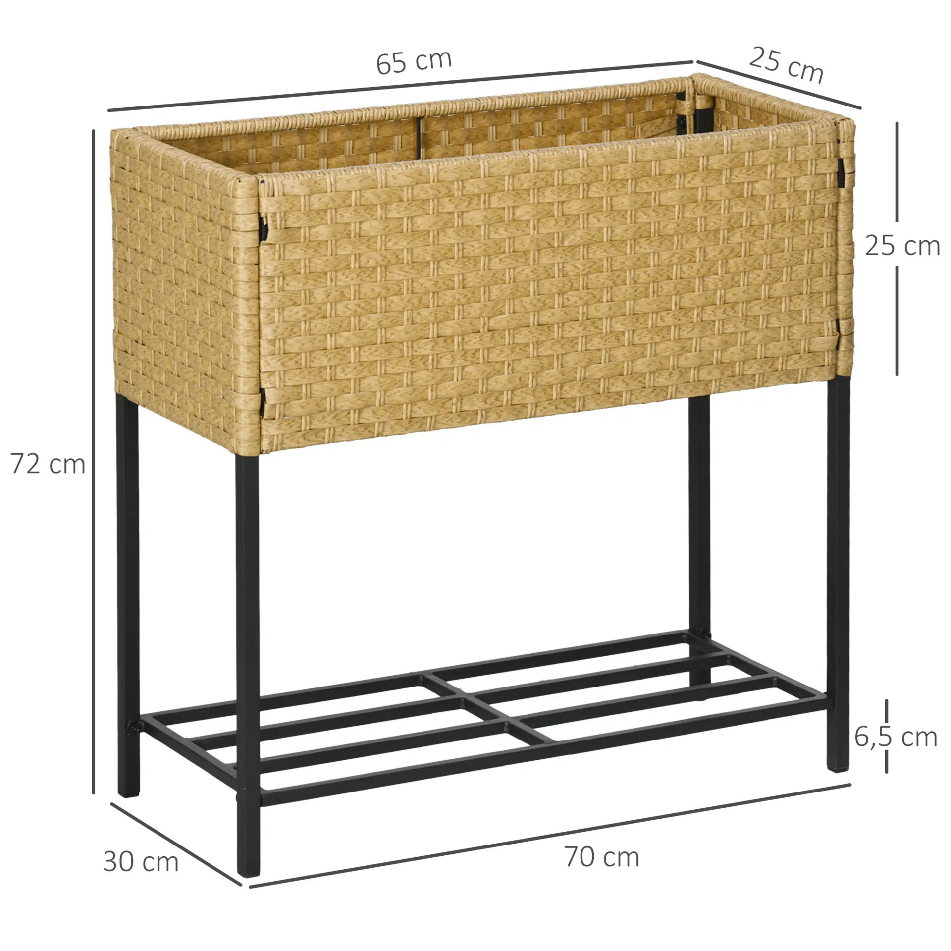 Verhoogde plantentafel en plantenbak – zandkleur, 70x30x72 cm voor gemakkelijk tuinieren