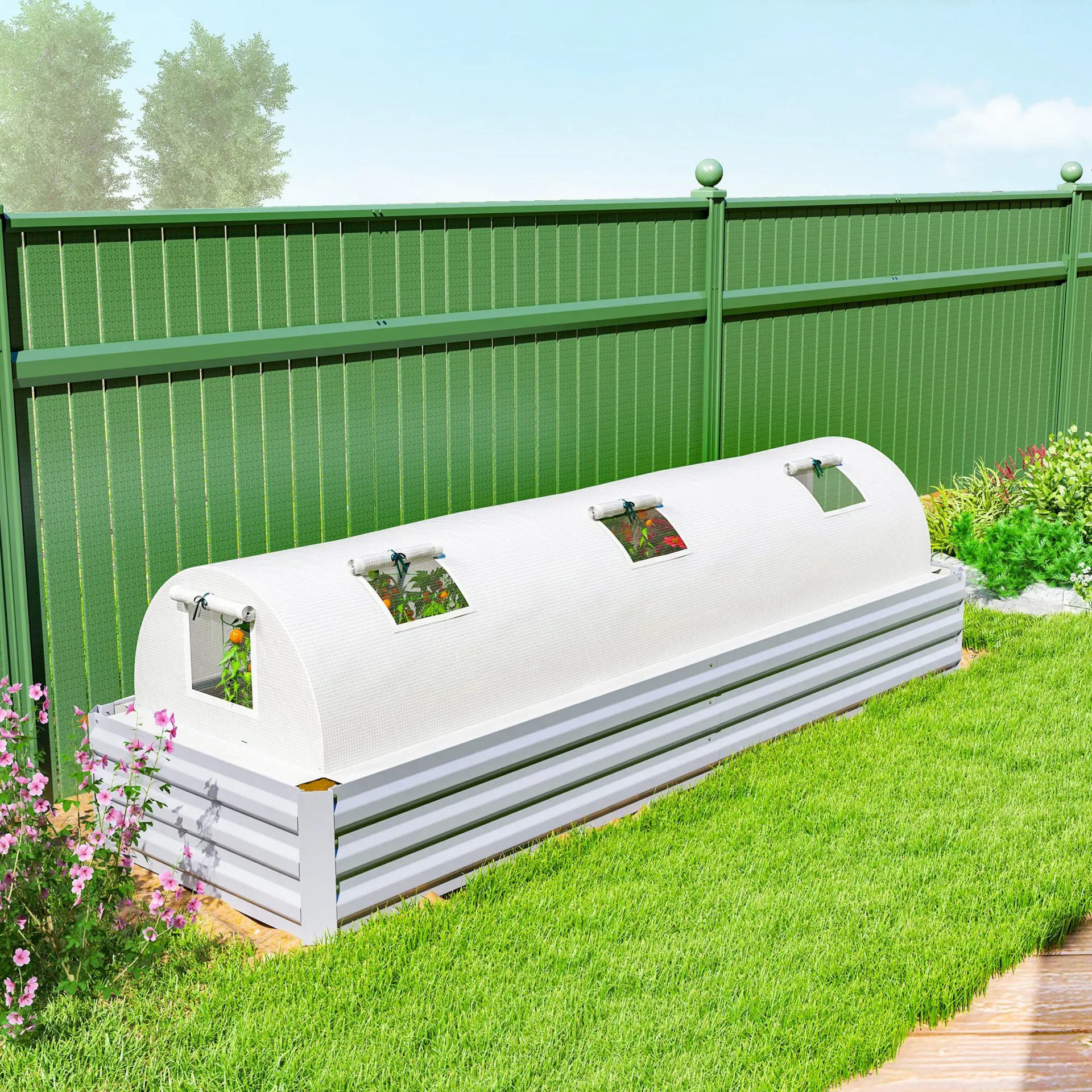 Witte foliekas 3 meter – bescherm jonge planten tegen kou en wind