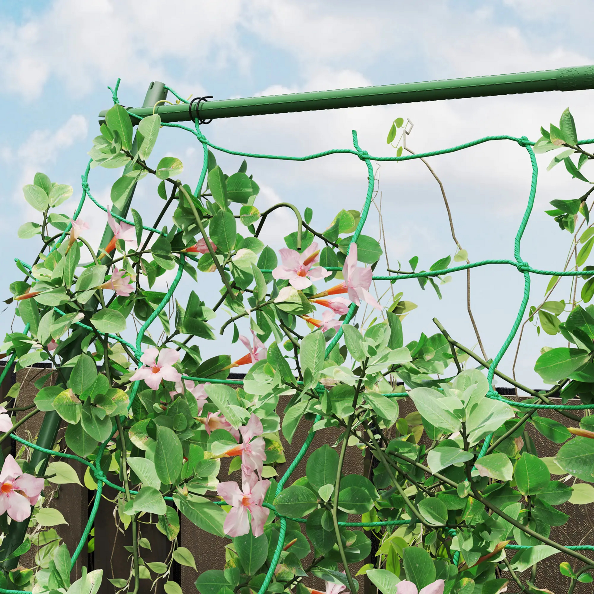 Verstelbaar klimplantenrek van groen metaal – voor rozen, clematis of druiven