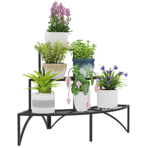 Ronde metalen plantenstandaard met 3 etages voor binnen en buiten – compact en stevig design voor meerdere bloempotten