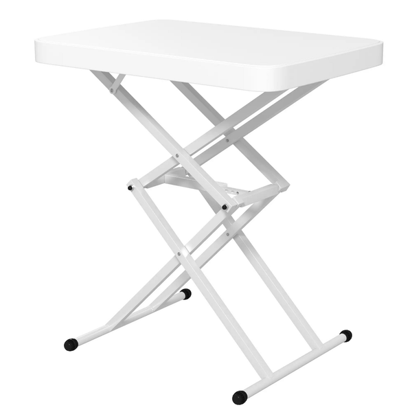 Witte hoogteverstelbare tuintafel 65x45 cm – inklapbaar en veelzijdig