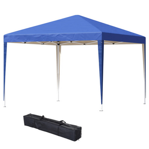 Easy-up partytent 2,95x2,95 m blauw – snel op te zetten met UV30+ bescherming, waterbestendig en stevig frame