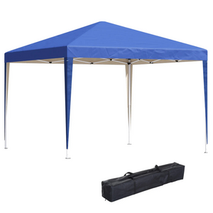 Easy-up partytent 2,95x2,95 m blauw – snel op te zetten met UV30+ bescherming, stevig en waterbestendig prieel