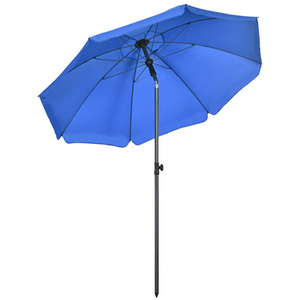Blauwe strandparasol Ø180 cm – UV50+ bescherming met kantelbare functie en lichtgewicht draagbaar ontwerp voor buitengebruik