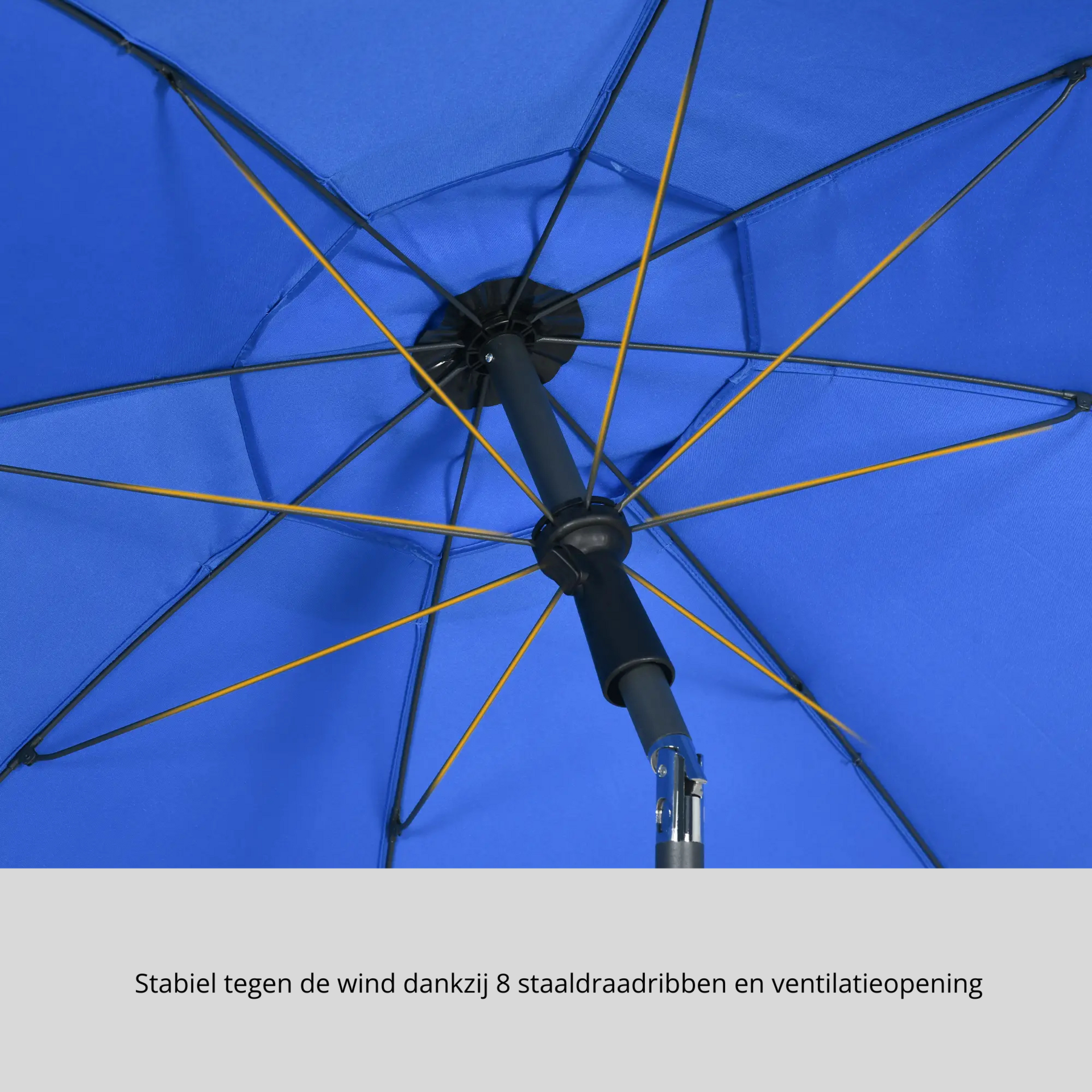 Blauwe strandparasol Ø180 cm – UV50+ bescherming, kantelbaar en draagbaar