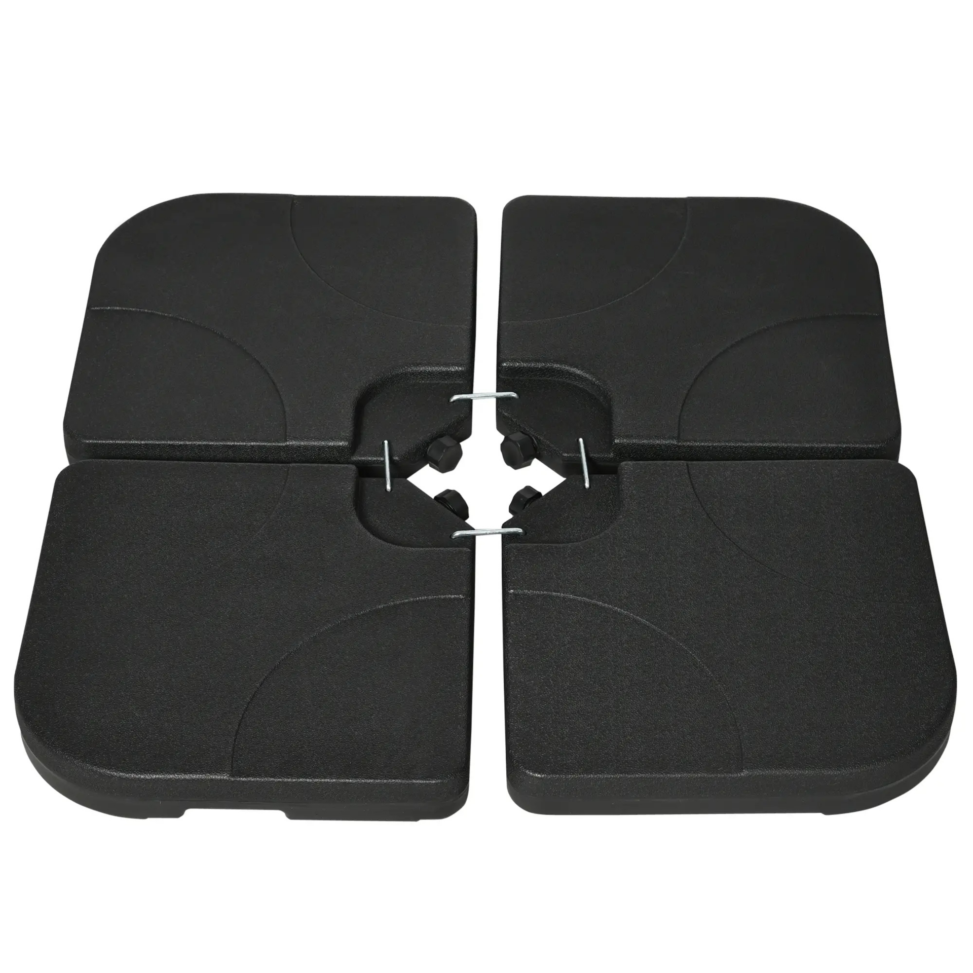 Zwarte parasoltegels 78 kg – 4-delige set van HDPE voor zweefparasols